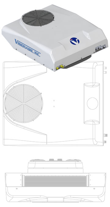 Low profile roof mount Air Conditioner